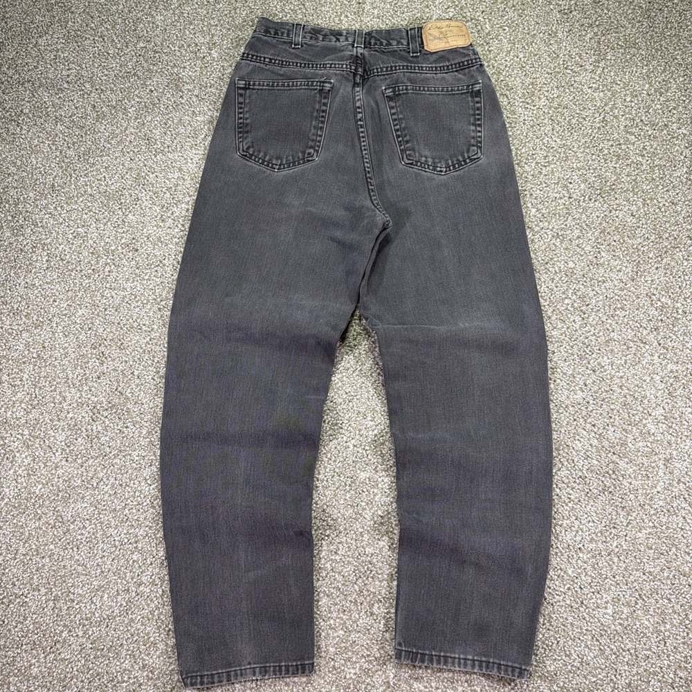 Vintage Eddie Bauer Black Denim Jeans Faded Relaxed Fit Size 30X29 USA Made - Picture 4 of 9